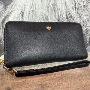 Tory Burch Black Saffiano Leather Clutch
